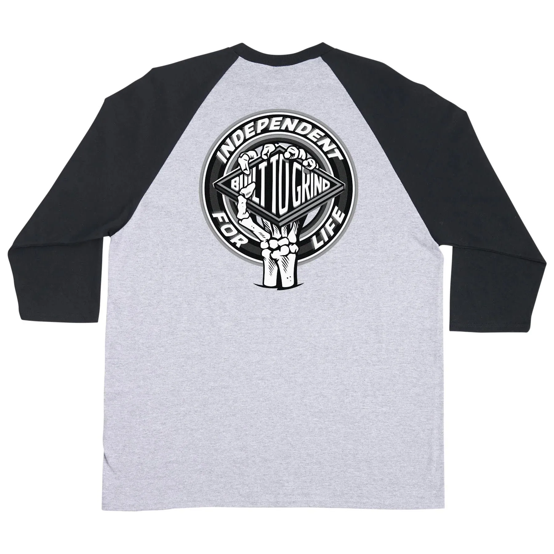 Independent For Life Clutch 3/4 Sleeve T-Shirt - Grey/Black