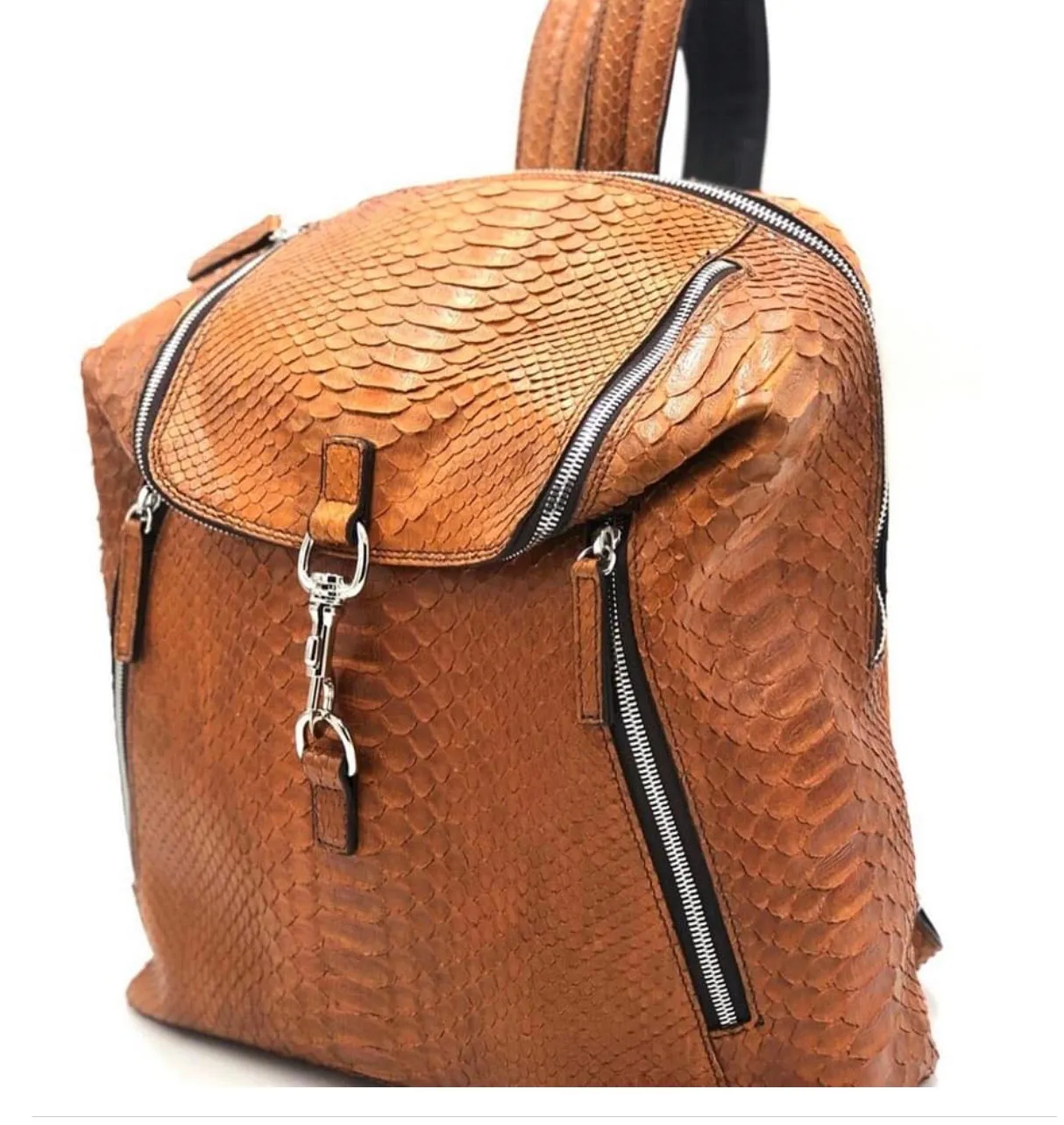 Italian Python and Leather Backpack