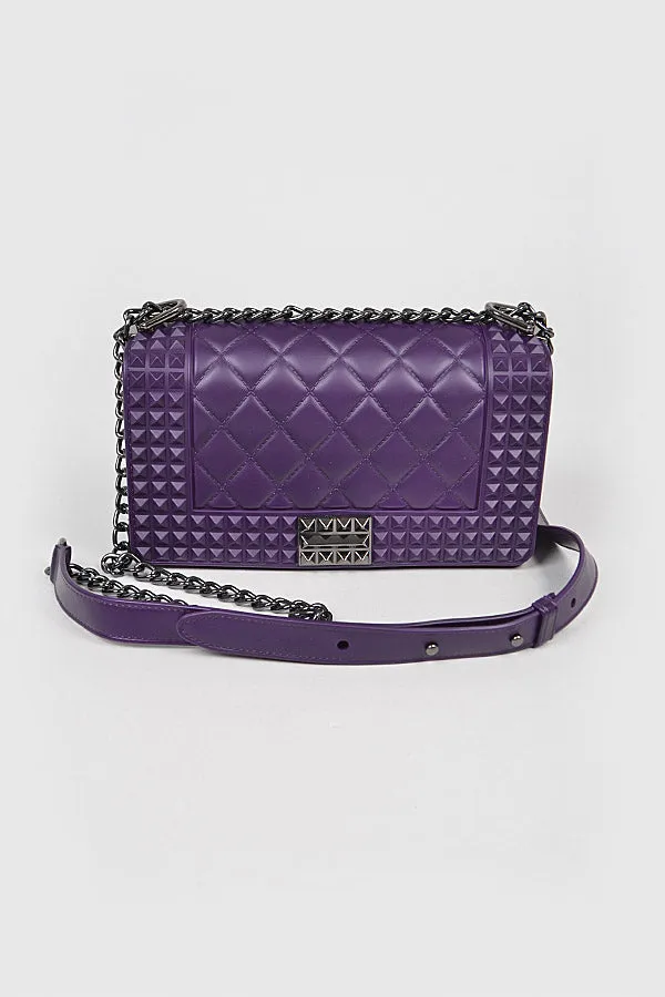 Jelly Studded Purple Clutch