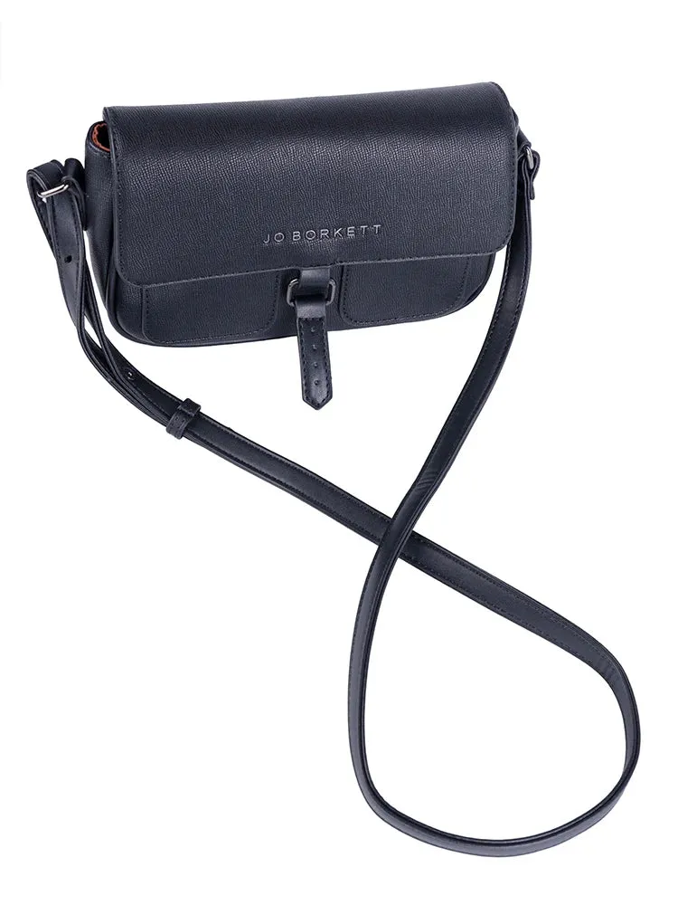 Jo Borkett Jasmine Flapover Crossbody Black