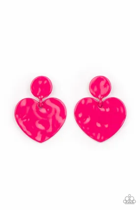 Just a Little Crush - Pink Post Earring