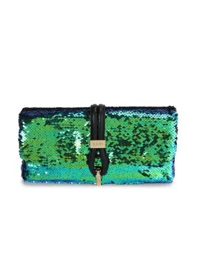 Kazo Green Embellished Clutch