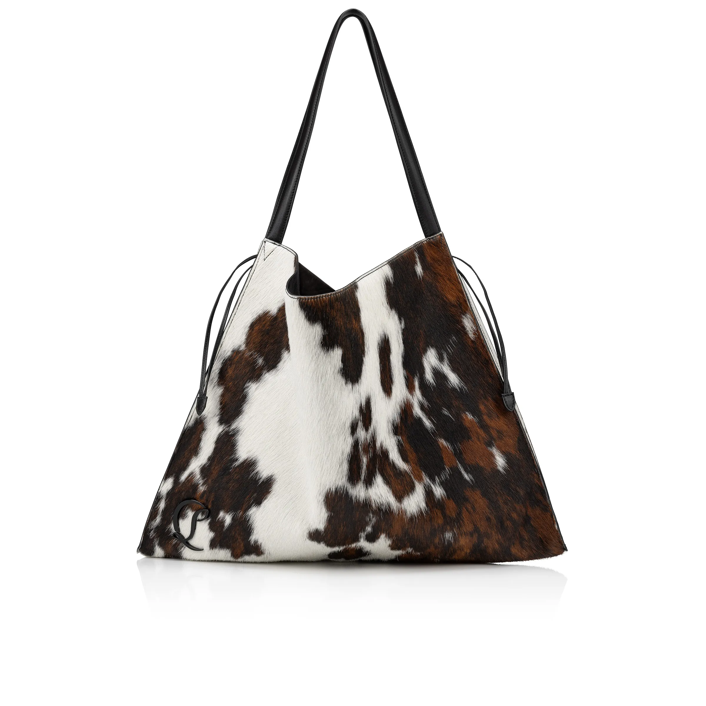 Le 54 Tote bag - Hairy calf "Meuh" - Brown and white