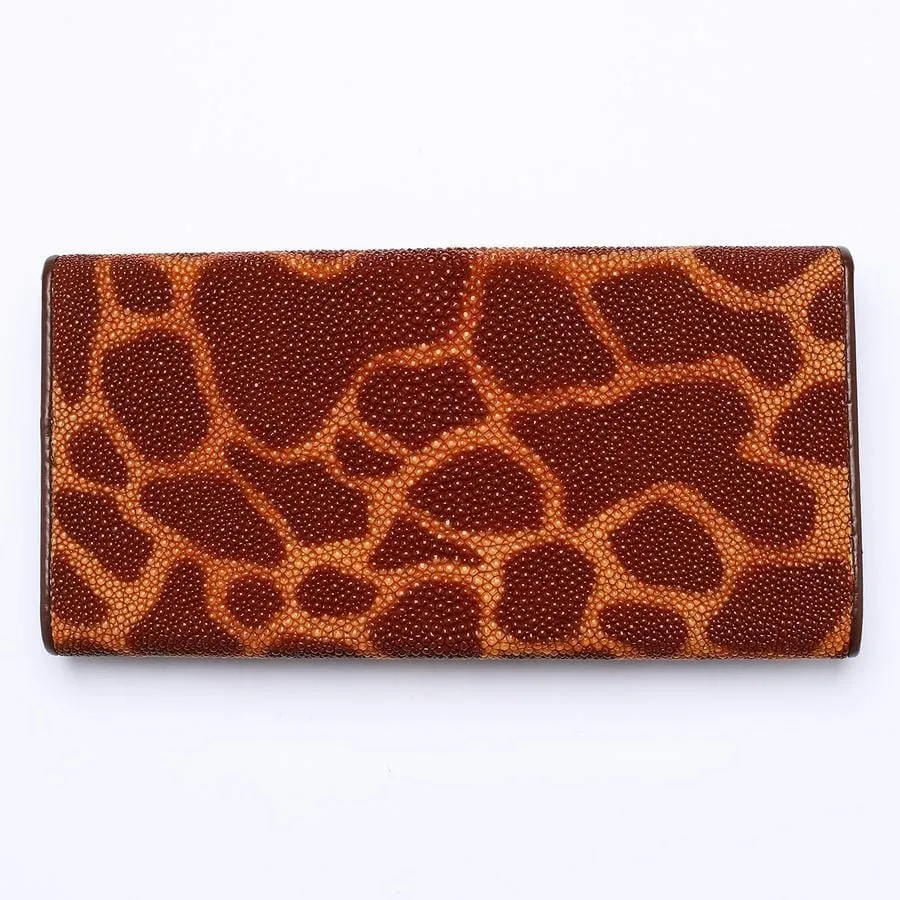 Leopard Pattern Stingray Skin Womens Wallet