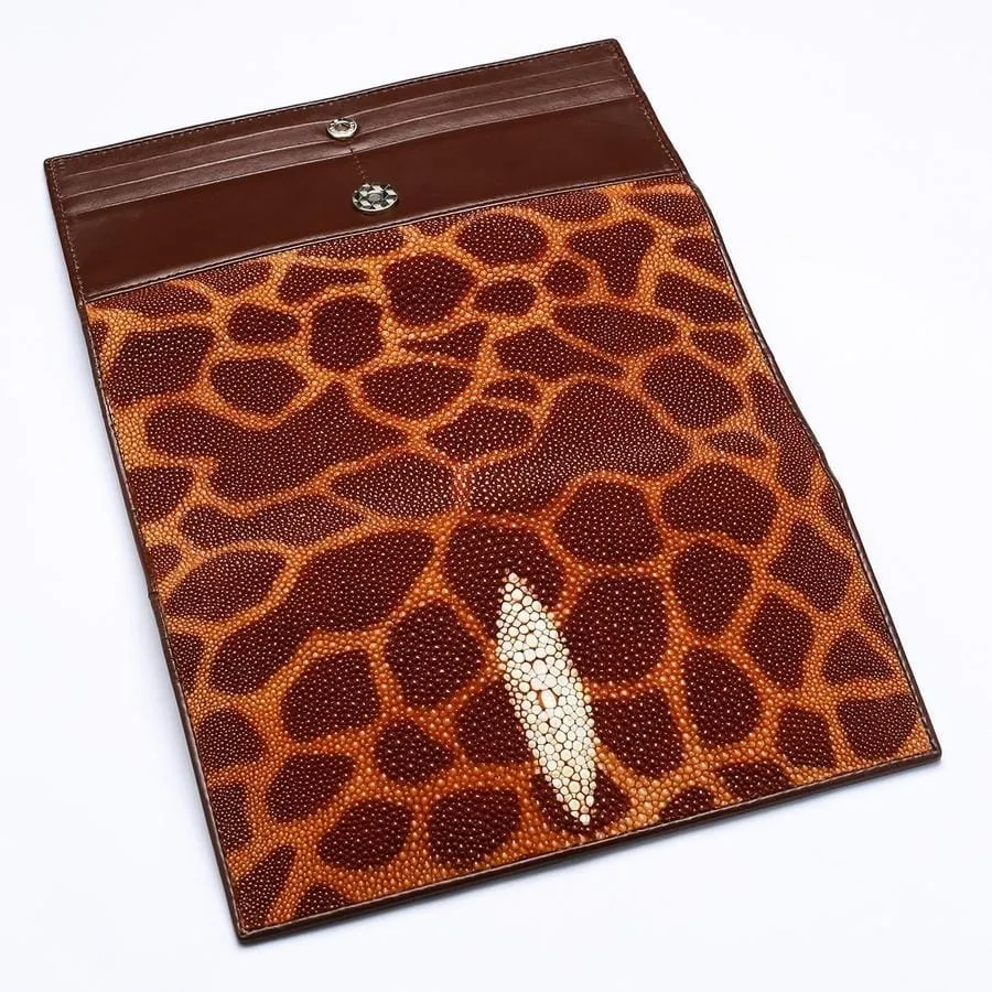 Leopard Pattern Stingray Skin Womens Wallet