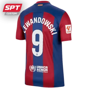 Lewandowski #9 Barcelona Adults Home Jersey - 2023/24 - La Liga