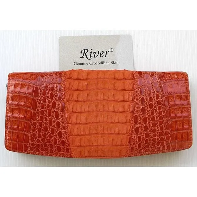 Light Orange Twotone Crocodile Womens Wallet