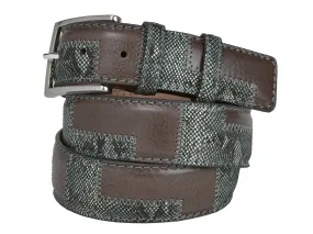 Limited Edition Duo-Skin Python Calf Patchwork Belt Brown/Natural