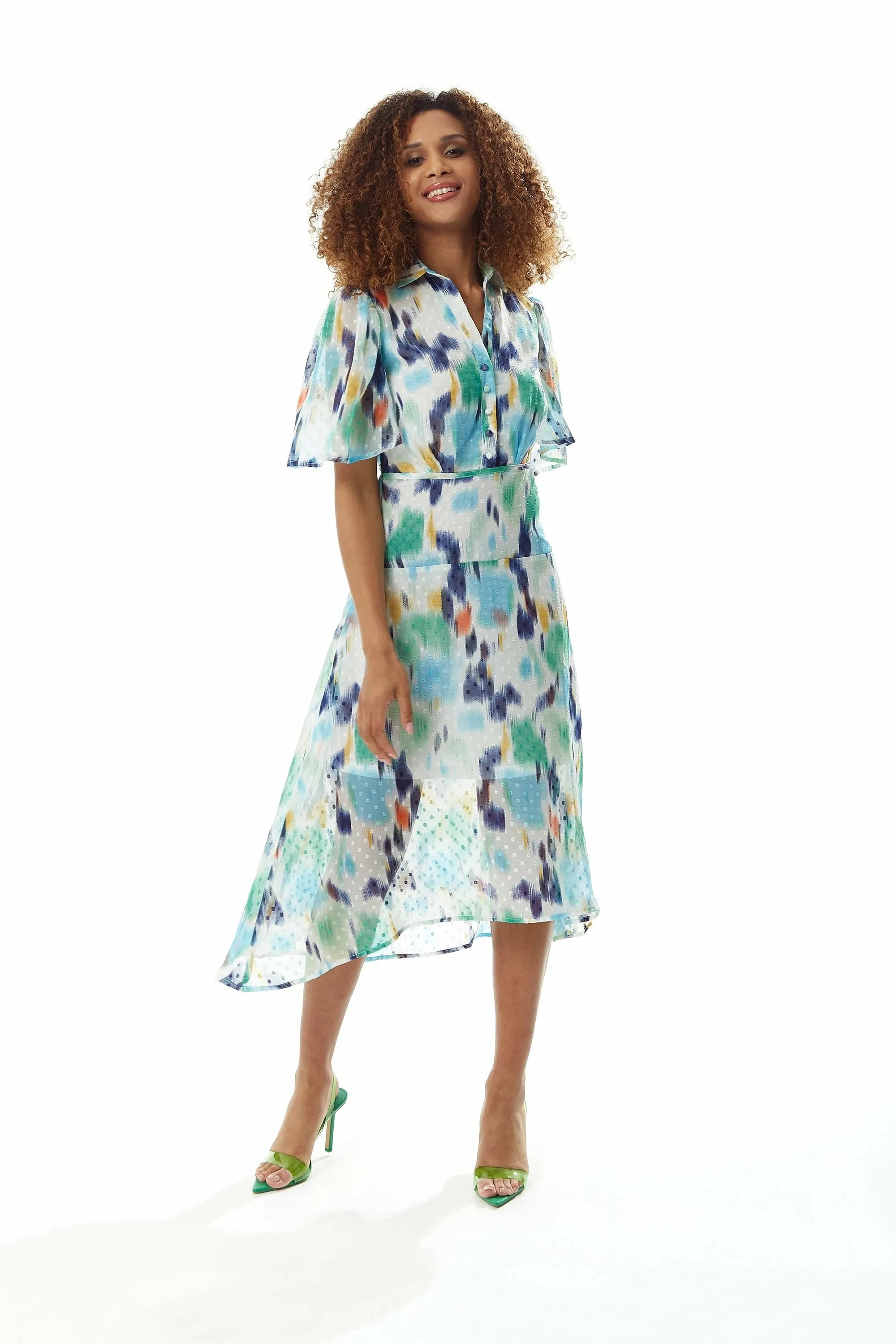 Liquorish Multicolour Chiffon Midi Dress