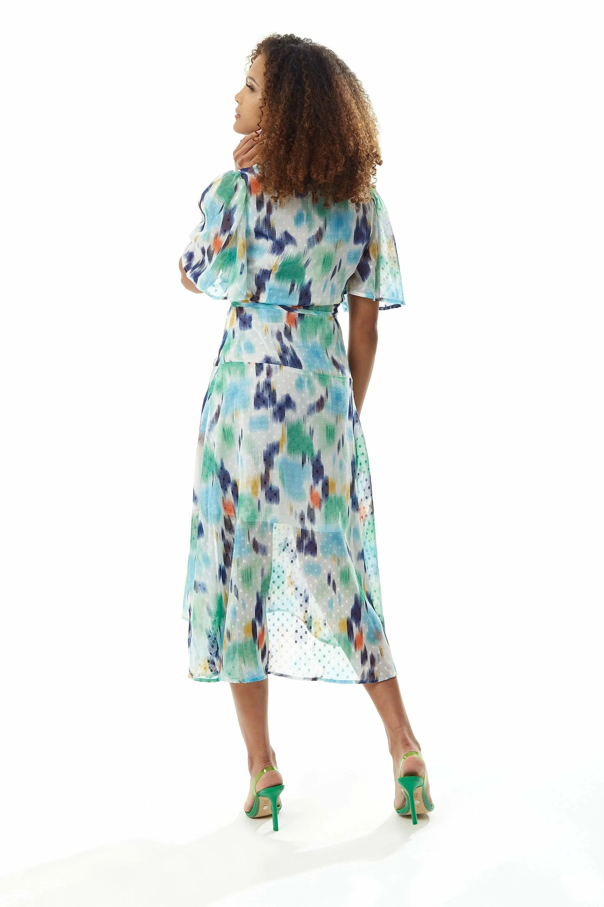 Liquorish Multicolour Chiffon Midi Dress