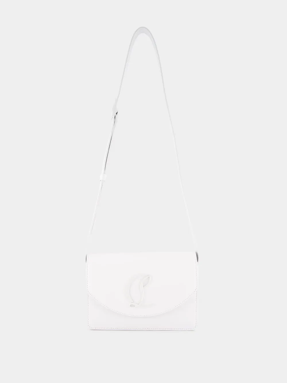 Loubi54 White Leather Clutch