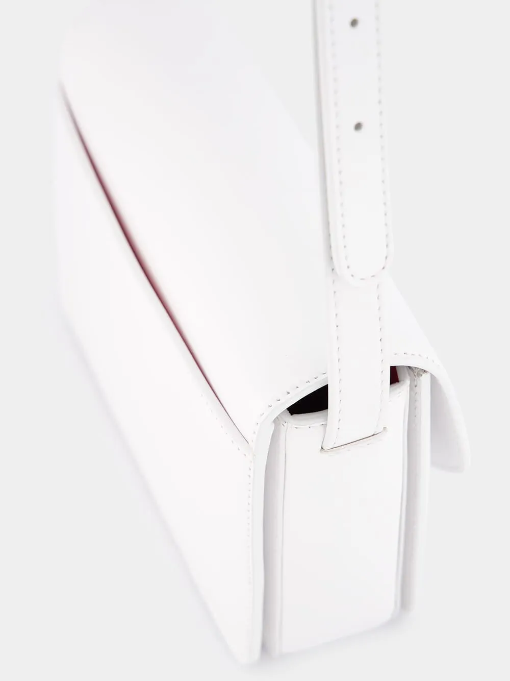 Loubi54 White Leather Clutch