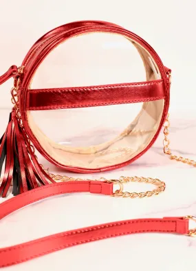 Madison Clear Crossbody METALLIC RED