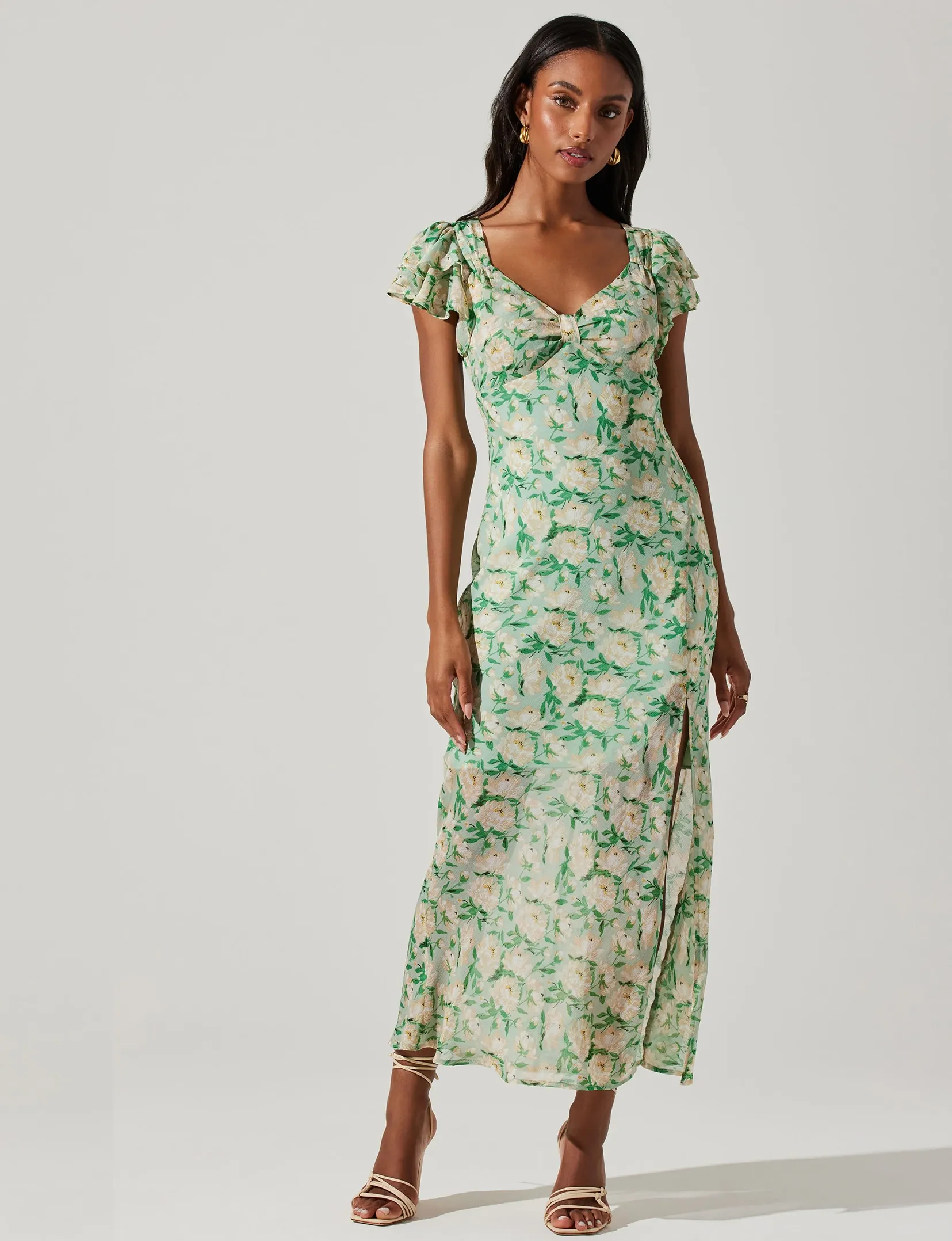 Maisy Dress, Green Floral