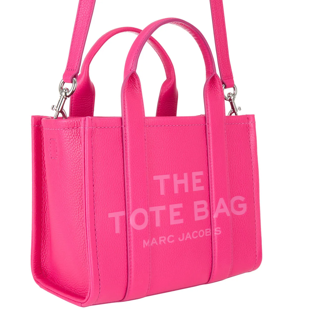 MARC JACOBS The Leather Small Tote Bag - Hot Pink