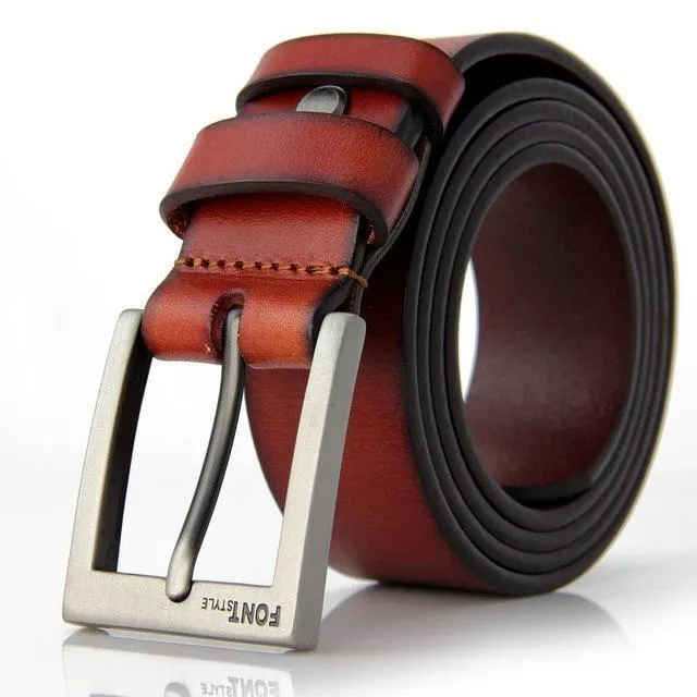 Men's Luxury Designer Genuine Leather Cowhide Skin Strap Formal Belt