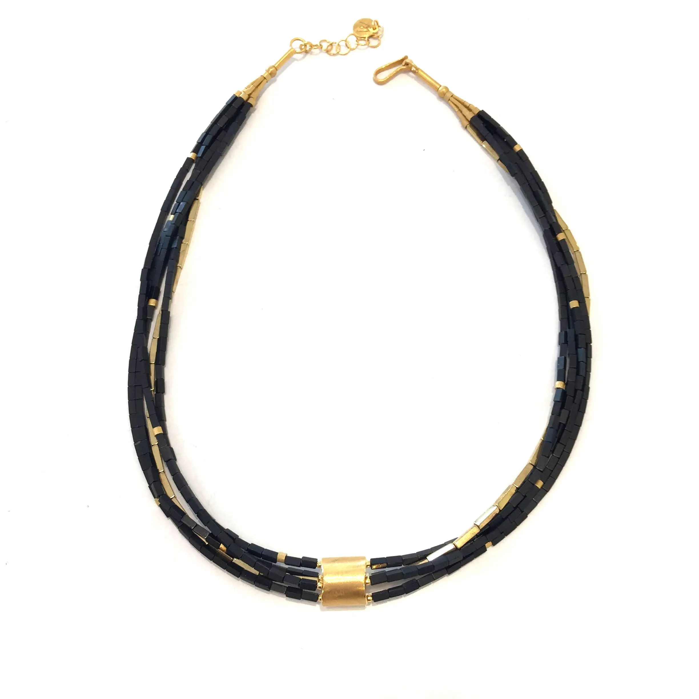 Multi-Strand Necklace with Gold Accent