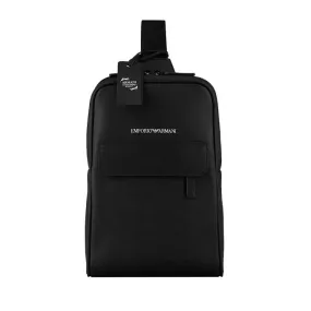 ONE-SHOULDER BACKPACK REGENERATED LEATHER Man Black 