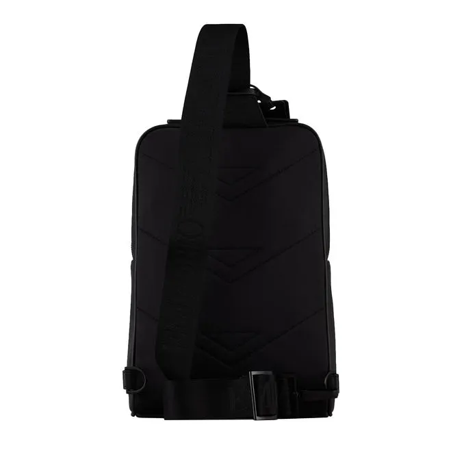 ONE-SHOULDER BACKPACK REGENERATED LEATHER Man Black 