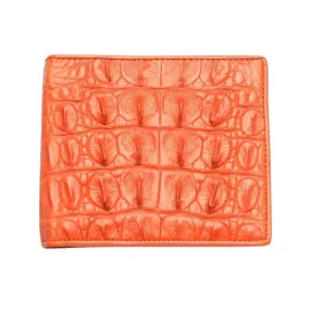 Orange Crocodile Skin Bifold Wallet