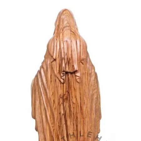 Our Lady of the Grace, Virgin Mary Masterpiece, 31.5 Olive Wood Carved Sculpture from the Holy Land