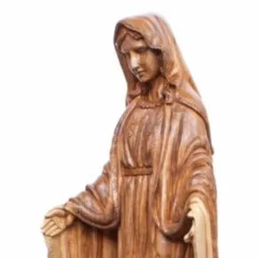 Our Lady of the Grace, Virgin Mary Masterpiece, 31.5 Olive Wood Carved Sculpture from the Holy Land