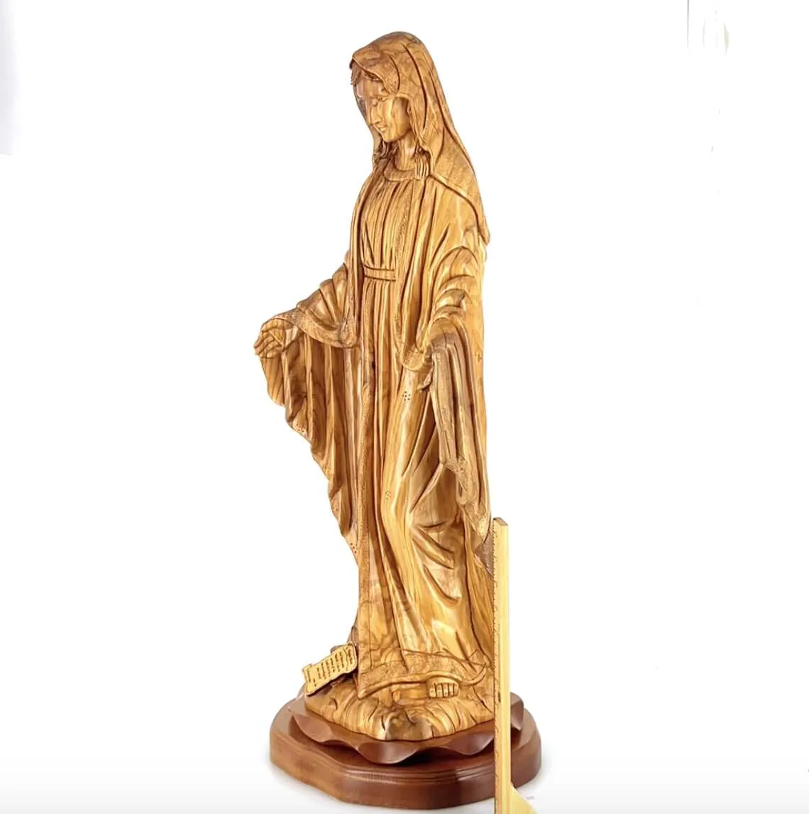 Our Lady of the Grace, Virgin Mary Masterpiece, 31.5 Olive Wood Carved Sculpture from the Holy Land