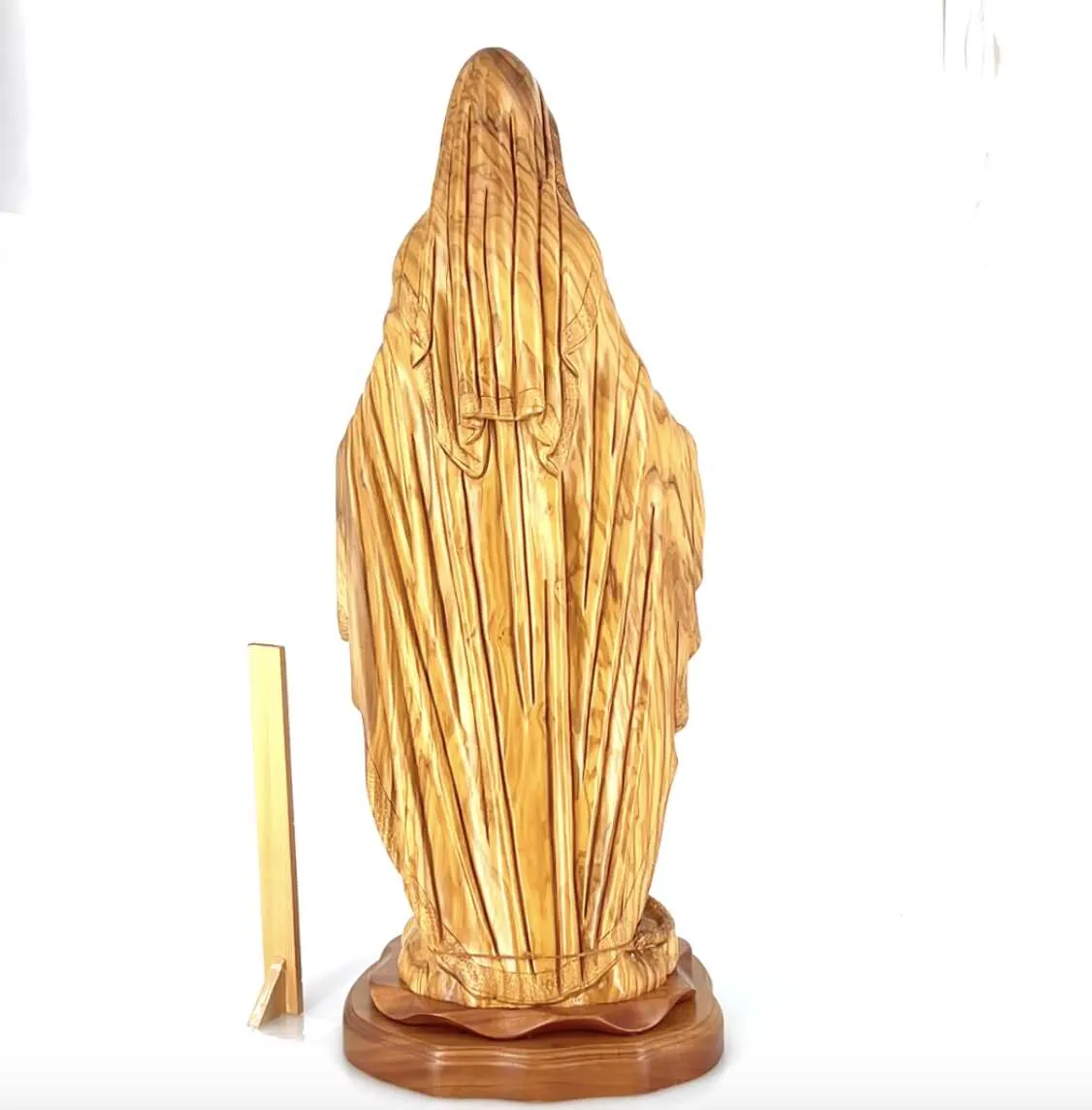 Our Lady of the Grace, Virgin Mary Masterpiece, 31.5 Olive Wood Carved Sculpture from the Holy Land