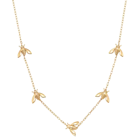 Queen Bee Gold Extra Petite Five-Station 17 Necklace