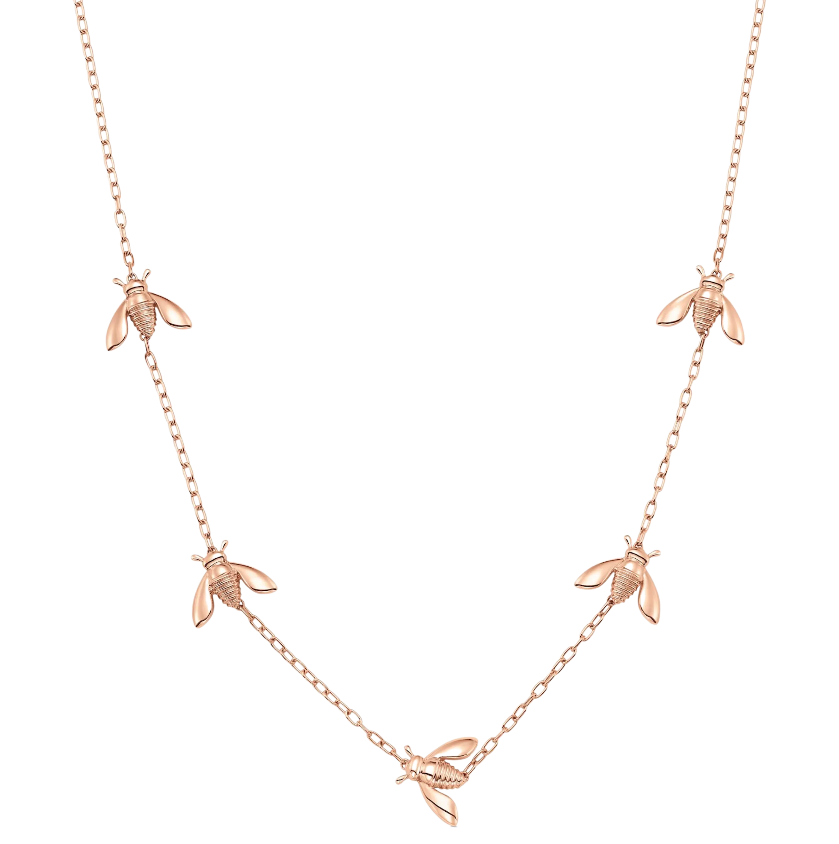 Queen Bee Gold Extra Petite Five-Station 17 Necklace