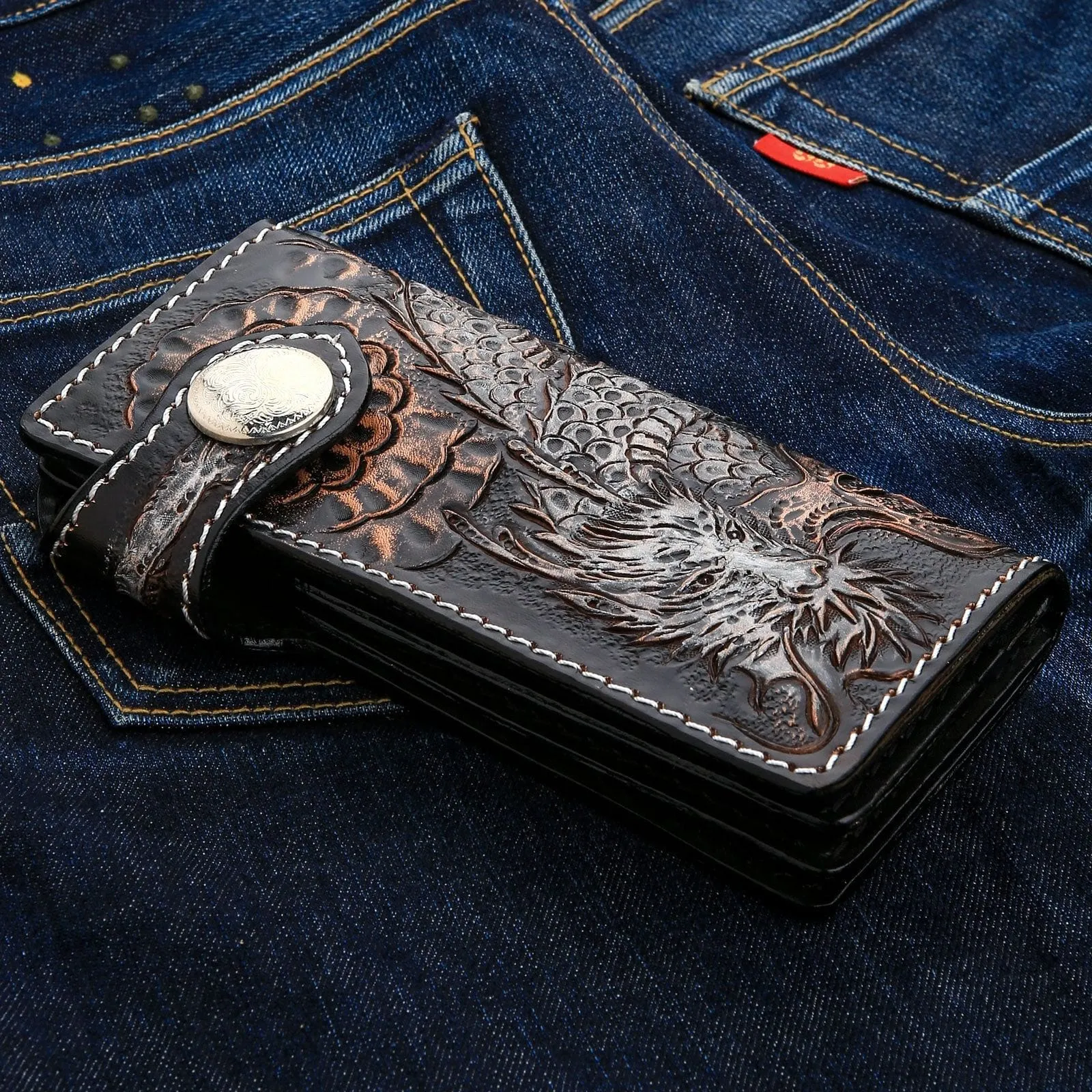 Rider Dragon Leather Biker Wallet