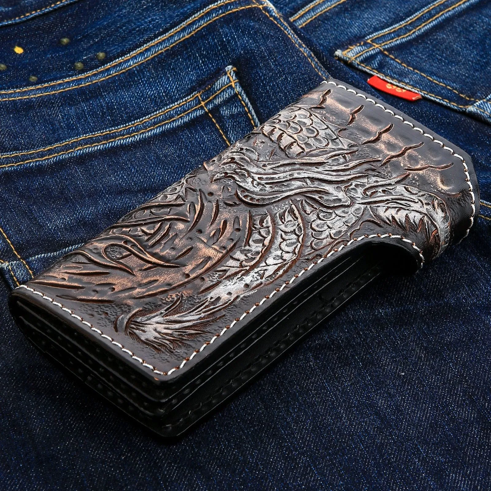 Rider Dragon Leather Biker Wallet