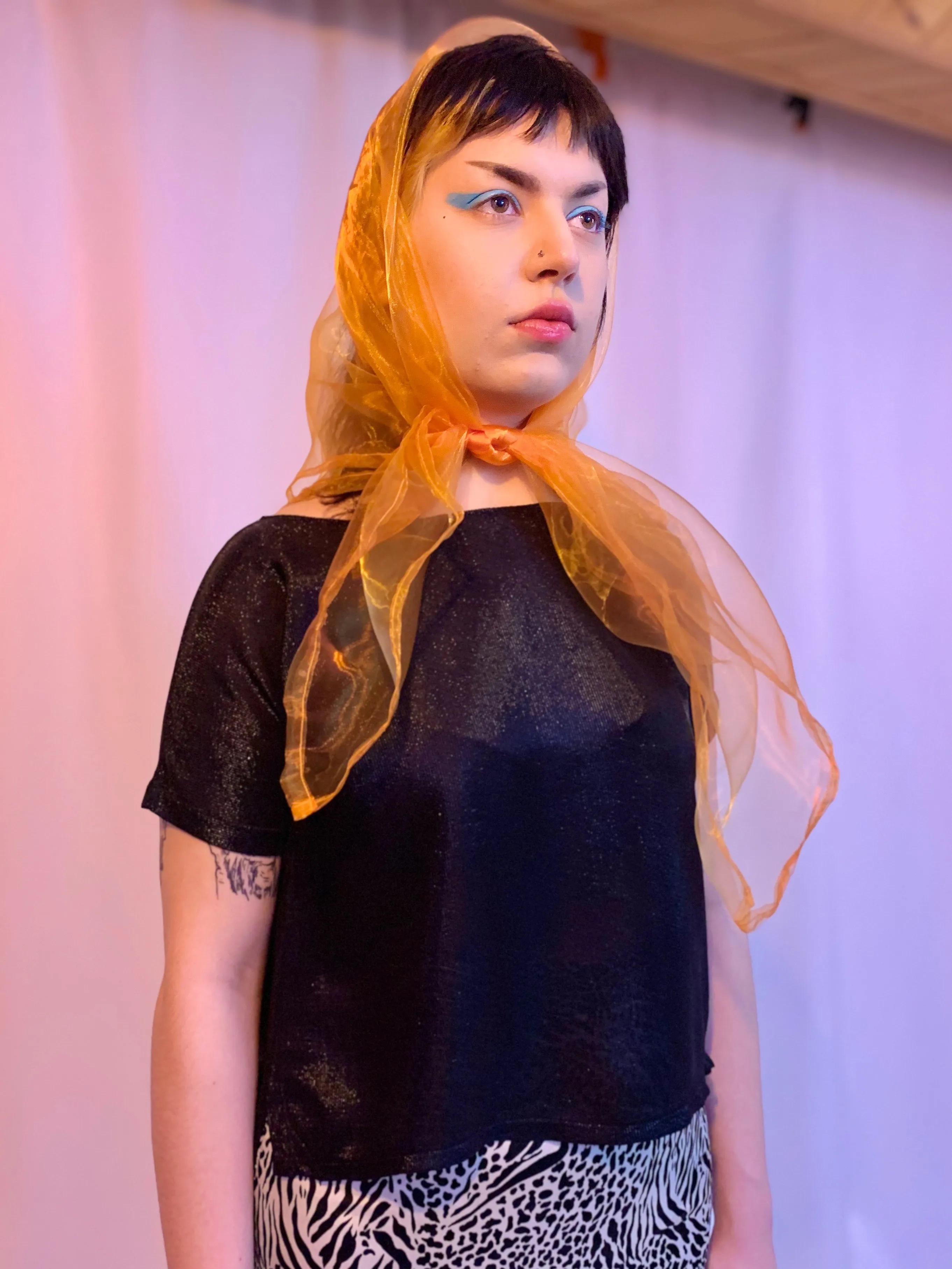 Semi sheer shimmer shirt