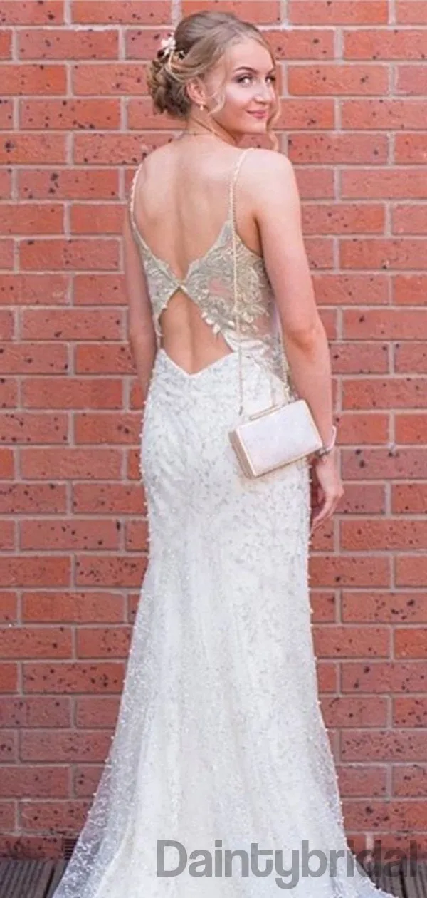 Sexy V-neck Mermaid Lace Long Prom Dresses Evening Dresses.DB10315