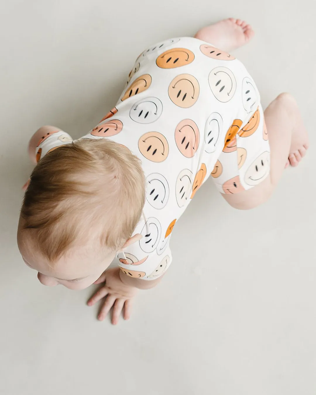 Smiley Bamboo Short Romper | Copper