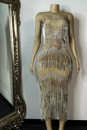 Soli Diamante Tassel Dress