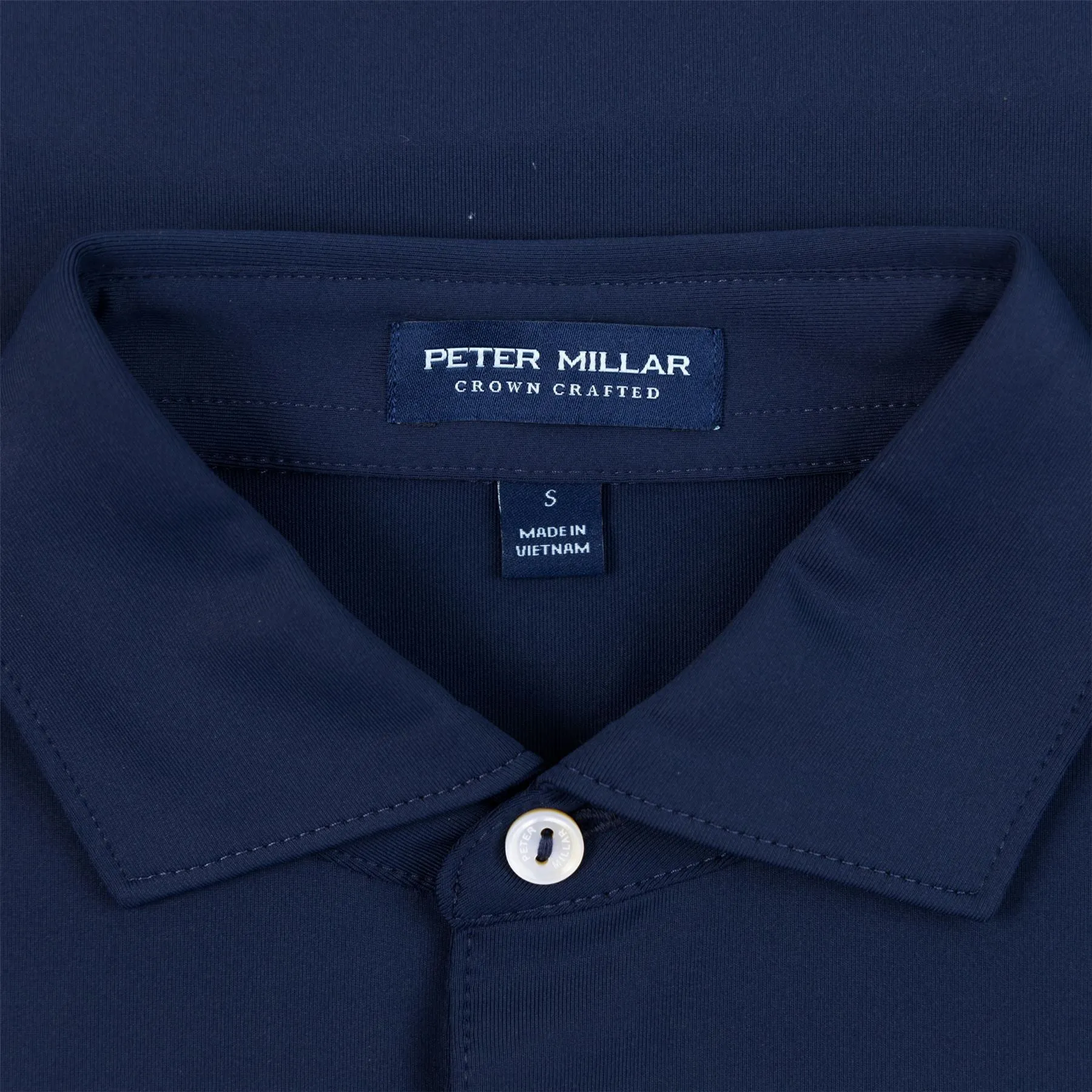 Solid Tailored Fit Performance Jersey Polo Navy - SS24