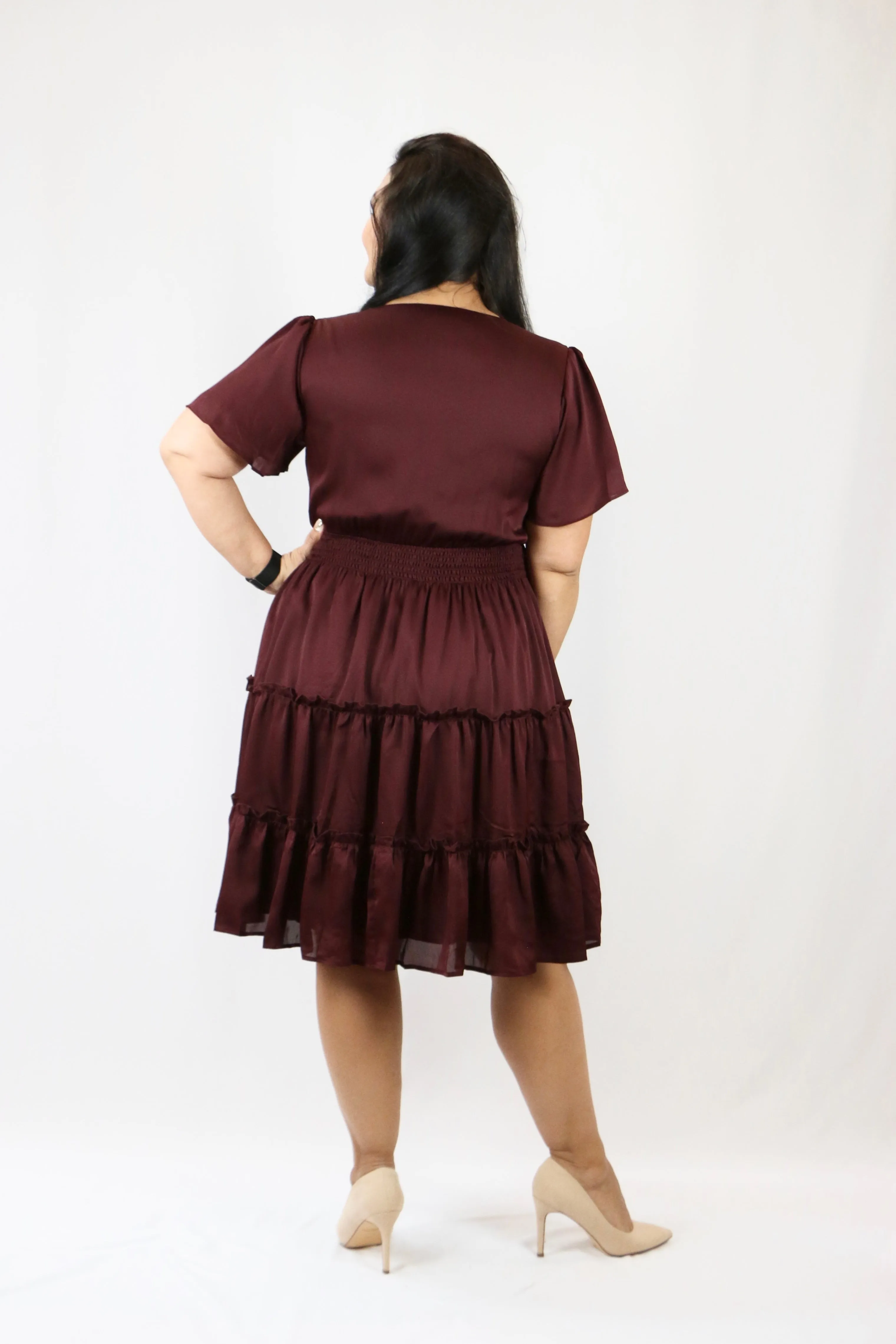 Sophia Dress - Wine