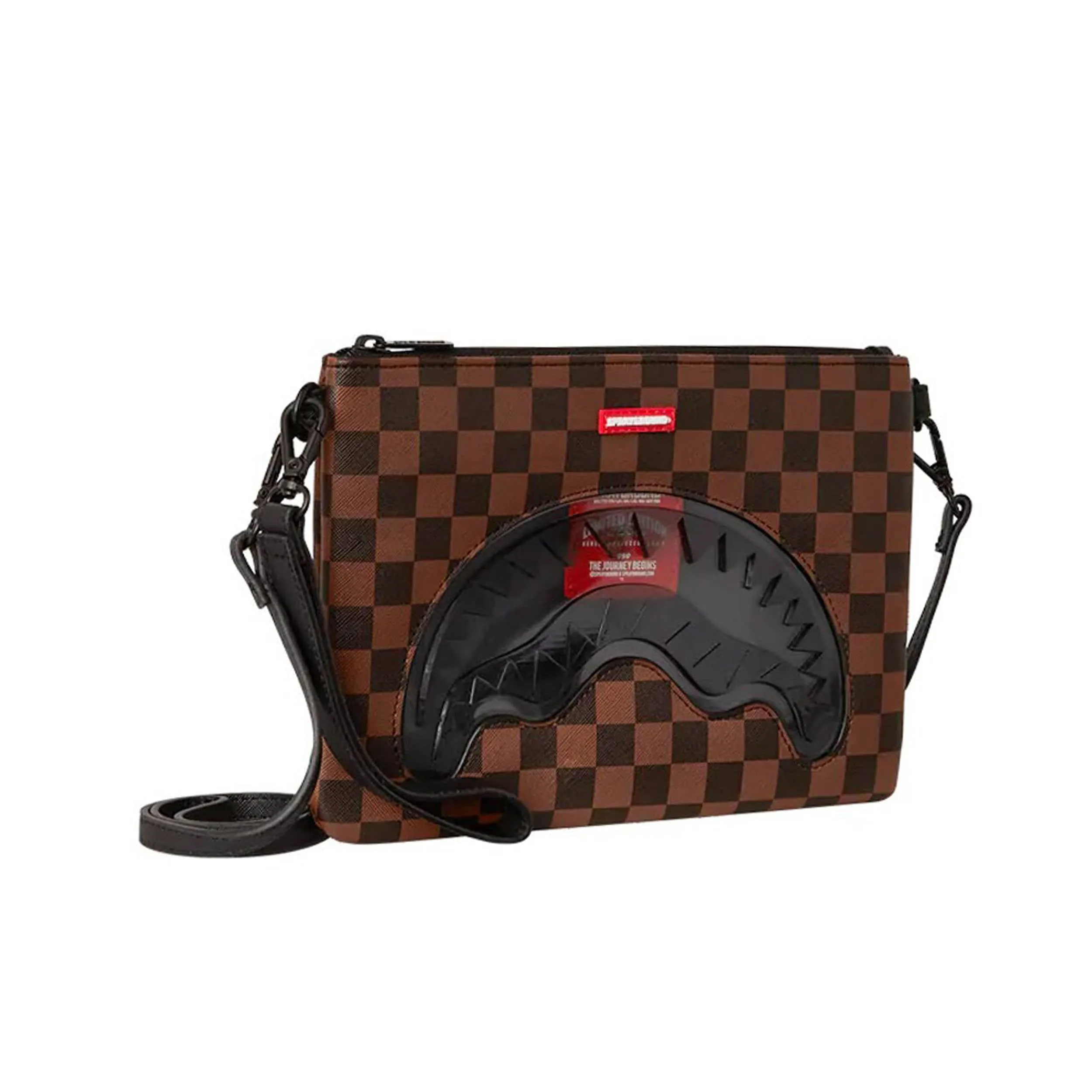 SPRAYGROUND SIP CLEAR SM EYES CROSS CLUTCH STRAP