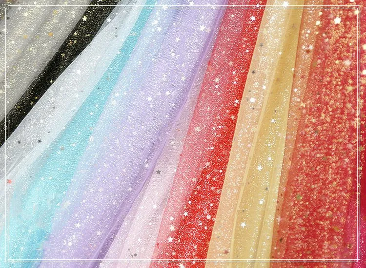 Starry Glitter Organza Material