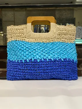 STRIPED STRAW TOTE