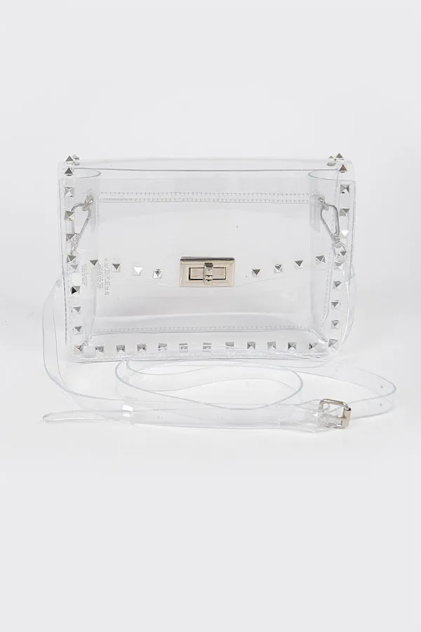 Studded Clear Crossbody Bag