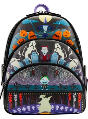 The Nightmare Before Christmas Glow Triple Pocket Mini Backpack