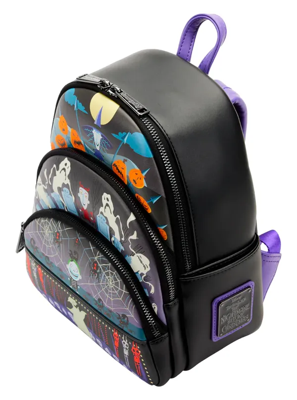 The Nightmare Before Christmas Glow Triple Pocket Mini Backpack