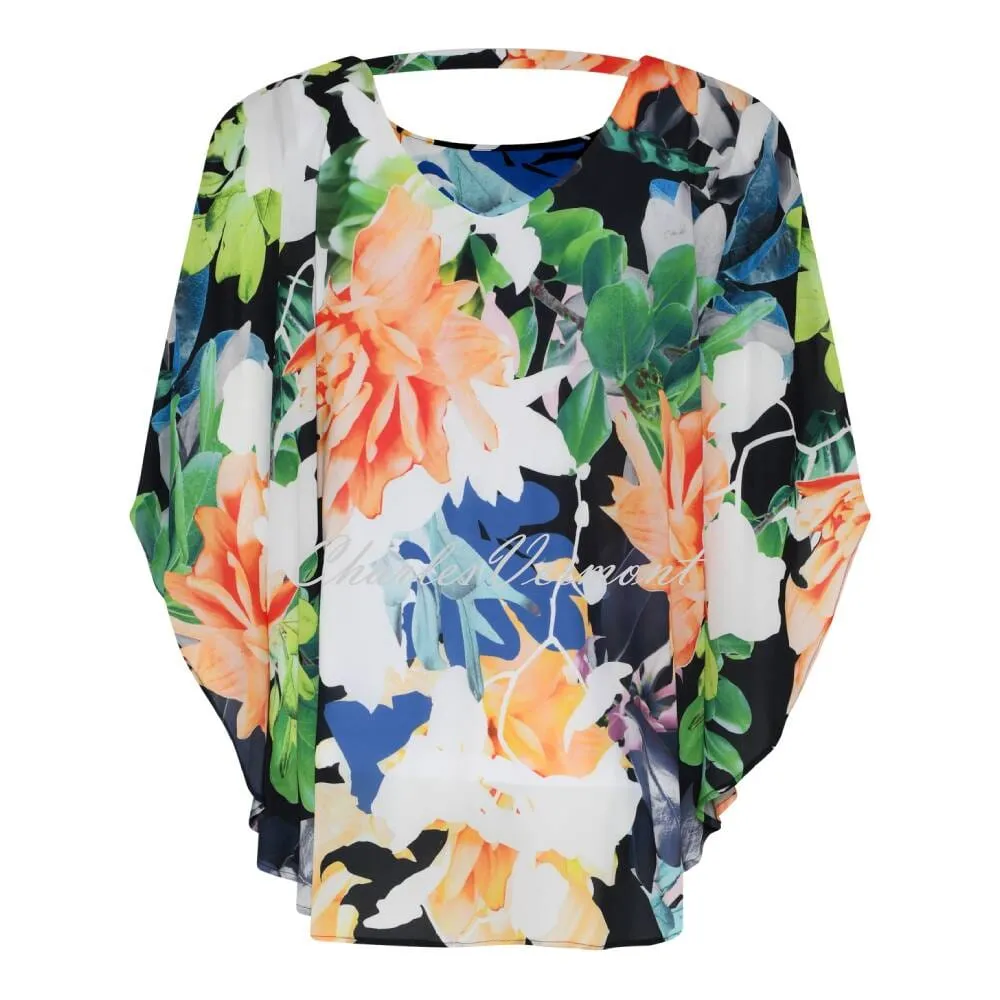 Tia Floral Print Chiffon Top - Style 74775-7591-30