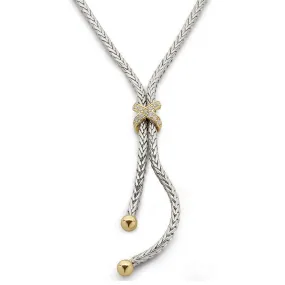 Two Tone Necklace CZ X Station