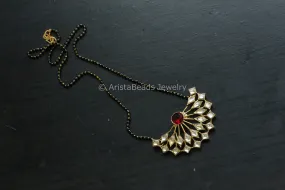 Uncut Kundan Black Bead Necklace