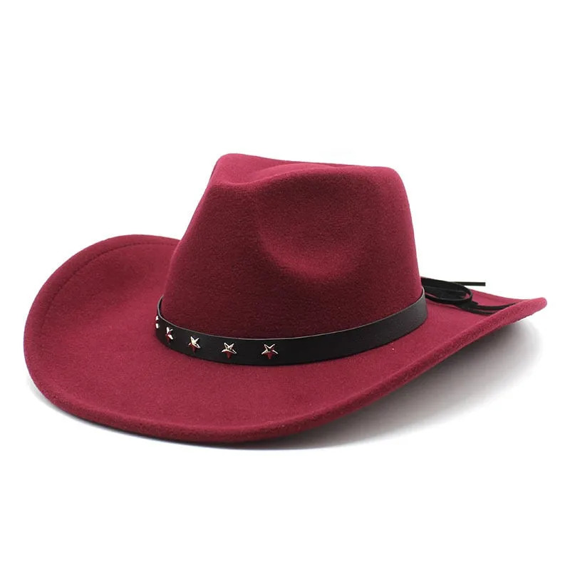 Vintage Western Curved Brim Fedora Jazz Hat for Men and Women