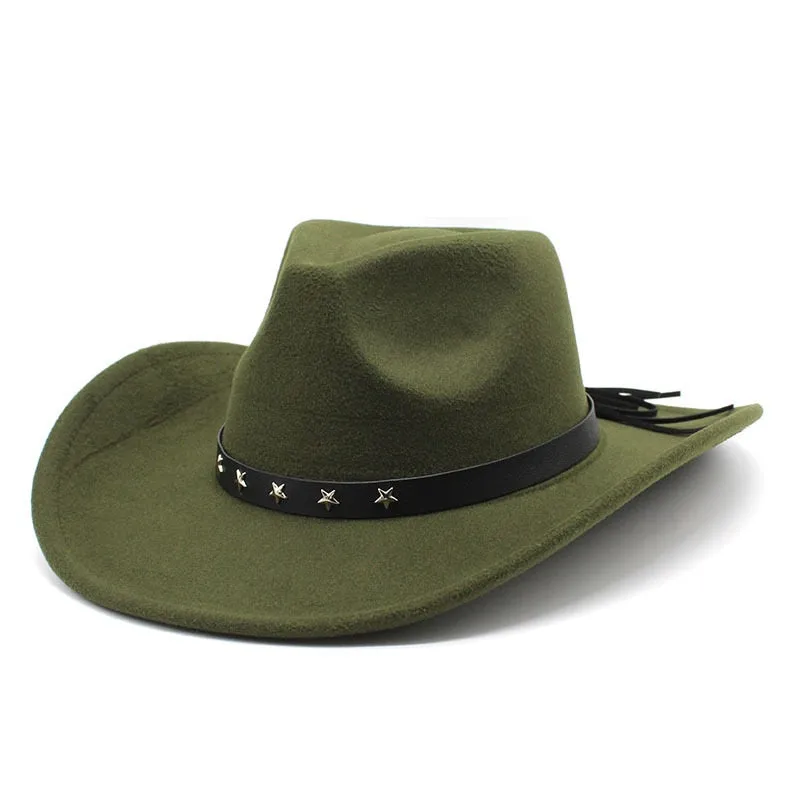 Vintage Western Curved Brim Fedora Jazz Hat for Men and Women