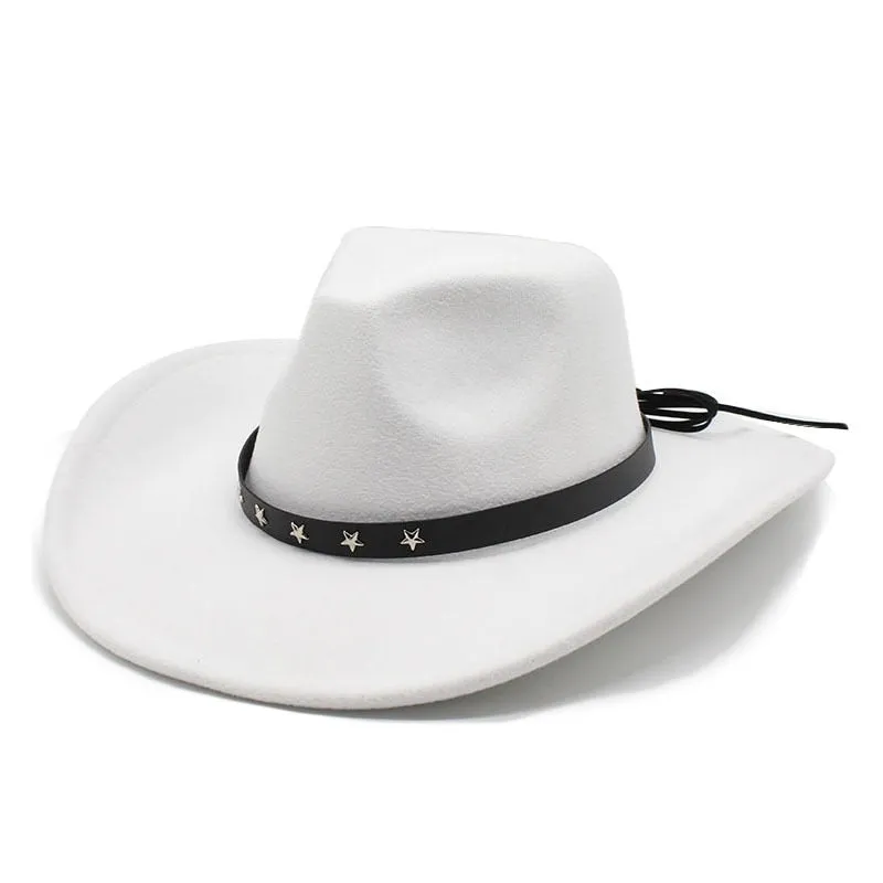 Vintage Western Curved Brim Fedora Jazz Hat for Men and Women